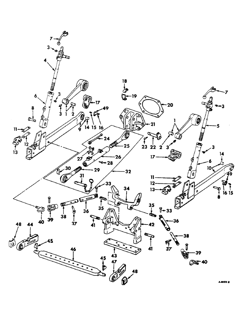 Схема запчастей Case IH 806 - (K-12) - DRAWBARS AND HITCHES, THREE POINT HITCH Drawbars & Hitches