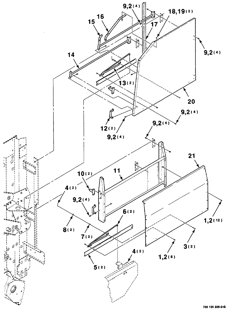 Схема запчастей Case IH RS561 - (07-024) - SHIELD, LATCH AND SUPPORT ASSEMBLIES (LEFT) (S.N. CFH0156001 THRU CFH0156399) (12) - MAIN FRAME