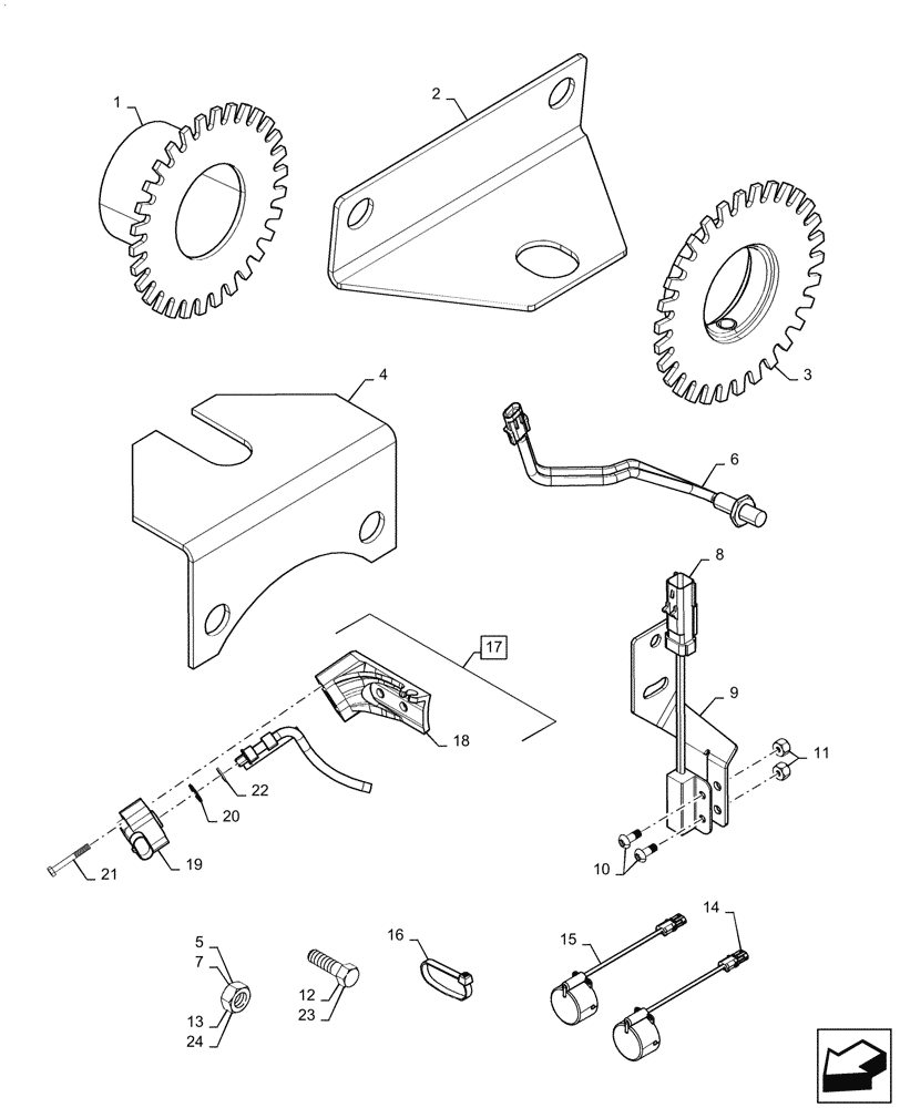 Схема запчастей Case IH 7130 - (55.418.12) - INSTRUMENTATION SENSORS (55) - ELECTRICAL SYSTEMS