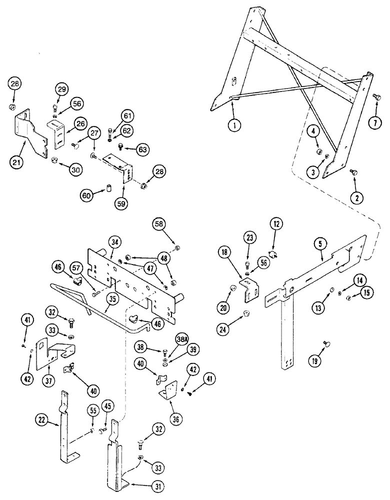 Схема запчастей Case IH 7230 - (9-022) - HOOD SUPPORTS, PRIOR TO TRACTOR PIN JJA0064978 (09) - CHASSIS/ATTACHMENTS