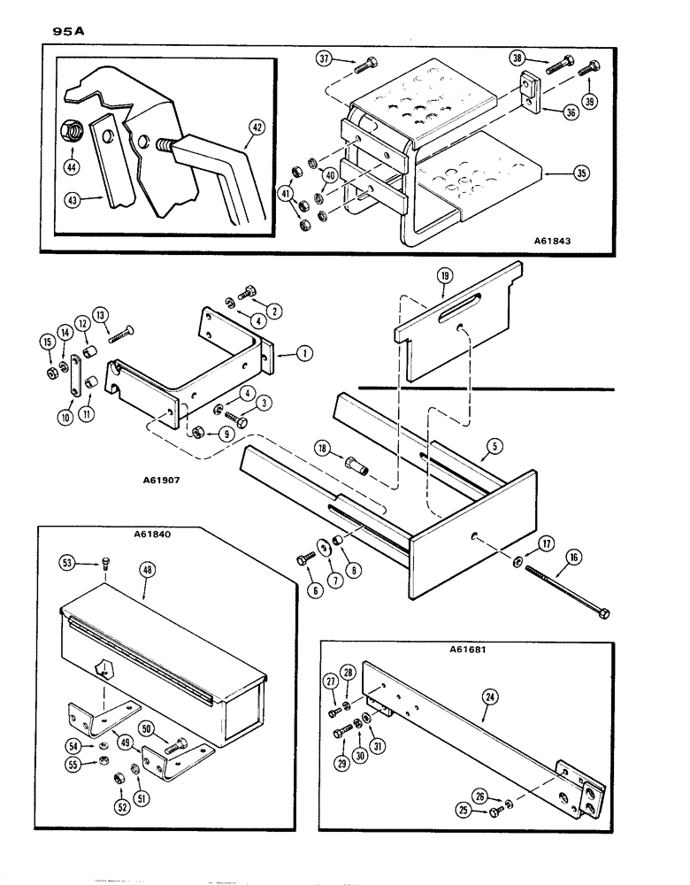 Схема запчастей Case IH 1070 - (095A) - SIDE RAIL ATTACHMENT (05) - STEERING