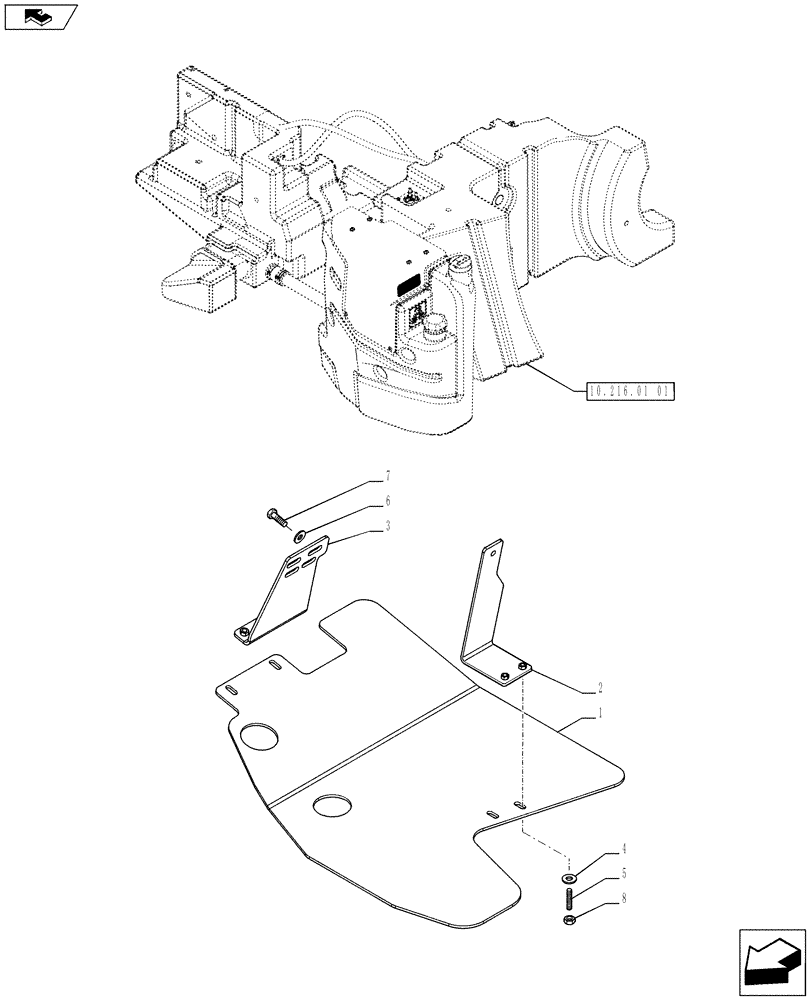 Схема запчастей Case IH PUMA 185 - (10.216.02[02]) - LOWER GUARD (10) - ENGINE