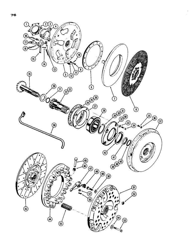 Схема запчастей Case IH 930-SERIES - (076) - CLUTCH AND CLUTCH SHAFT (06) - POWER TRAIN