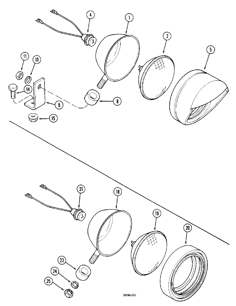 Схема запчастей Case IH 1660 - (4-32) - LAMP ASSEMBLIES, GRAIN TANK (06) - ELECTRICAL