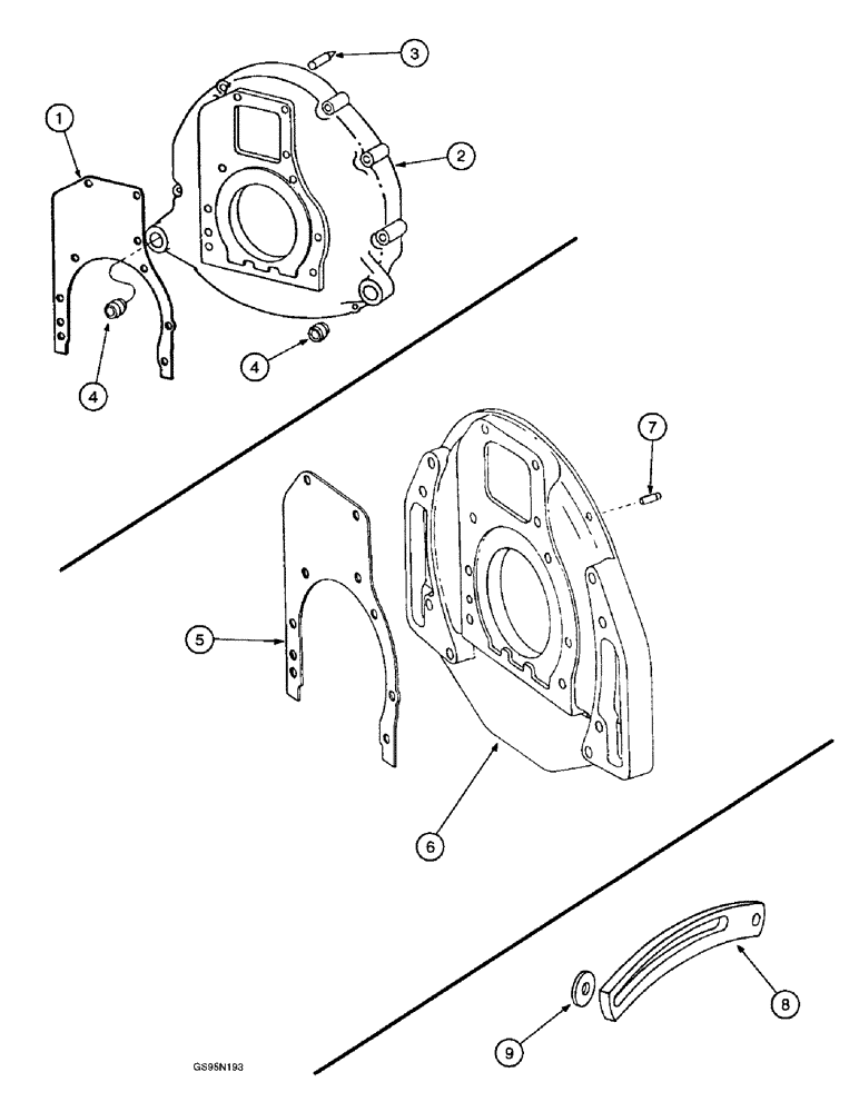 Схема запчастей Case IH D-414 - (9C-88) - FLYWHEEL HOUSING, COMBINES, TRACTORS / ALTERNATOR-GENERATOR MOUNTING 