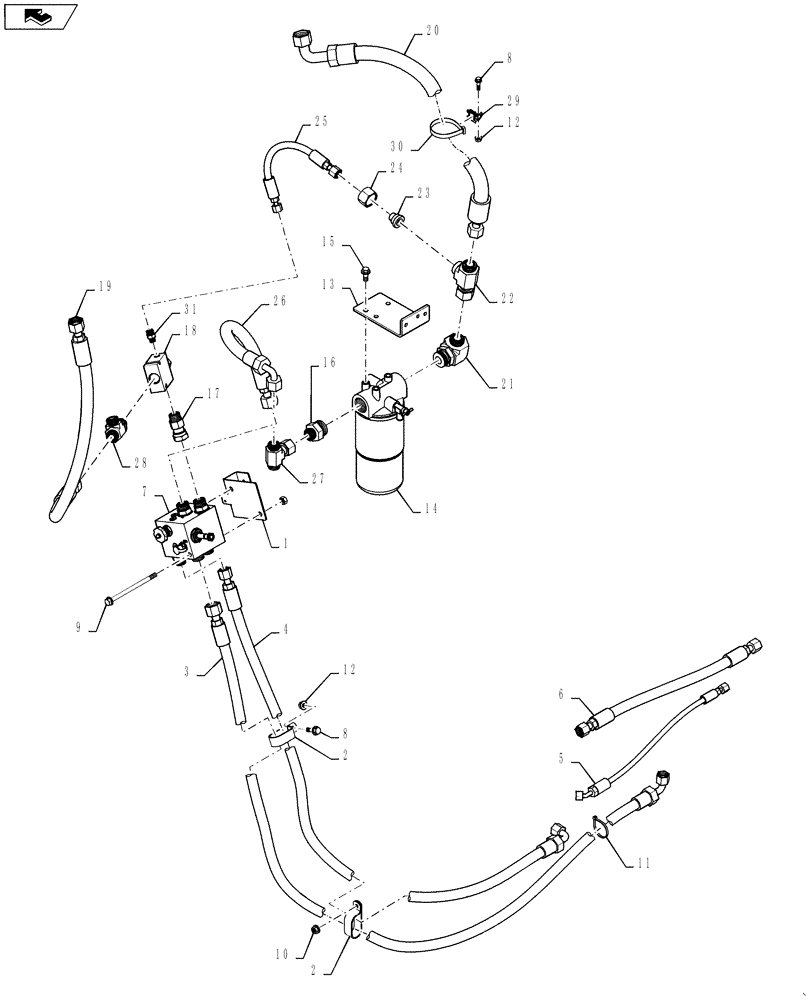 Схема запчастей Case IH 5130 - (88.490.11[01]) - HYDRAULICS, SPREADER (88) - ACCESSORIES