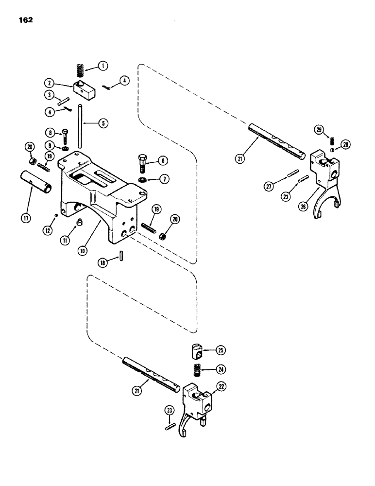 Схема запчастей Case IH 970 - (162) - RAILS AND FORKS, POWER SHIFT (06) - POWER TRAIN