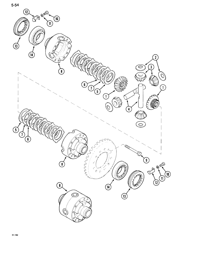 Схема запчастей Case IH 995 - (5-54) - MFD DIFFERENTIAL (05) - STEERING