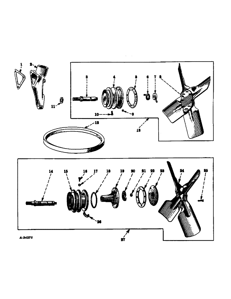 Схема запчастей Case IH SUPER AV - (026) - ENGINE, FAN, SERVICE PRODUCTS, 3 X 4 FEET, C-113 ENGINE (01) - ENGINE