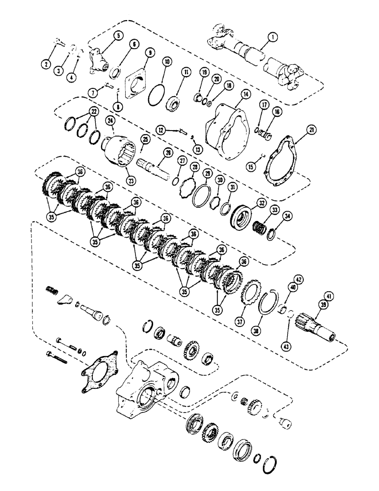 Схема запчастей Case IH 2670 - (262) - P.T.O. INPUT AND OUTPUT SHAFTS AND CLUTCH (08) - HYDRAULICS