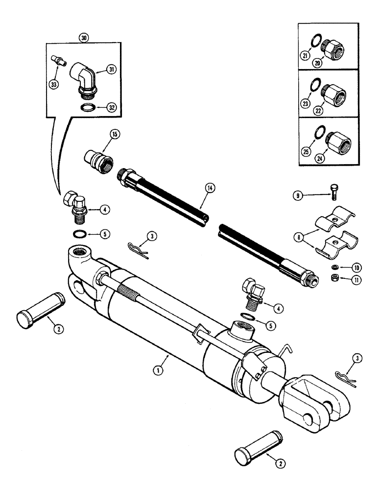 Схема запчастей Case IH 2590 - (8-292) - REMOTE HYDRAULIC CYLINDER ATTACHING PARTS, HYDRAULIC HOSE ADAPTERS, CYLINDER TETURN FLOW REGULATOR (08) - HYDRAULICS