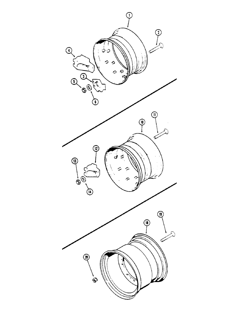 Схема запчастей Case IH 2670 - (250) - SINGLE WHEELS AND CLAMPS (06) - POWER TRAIN