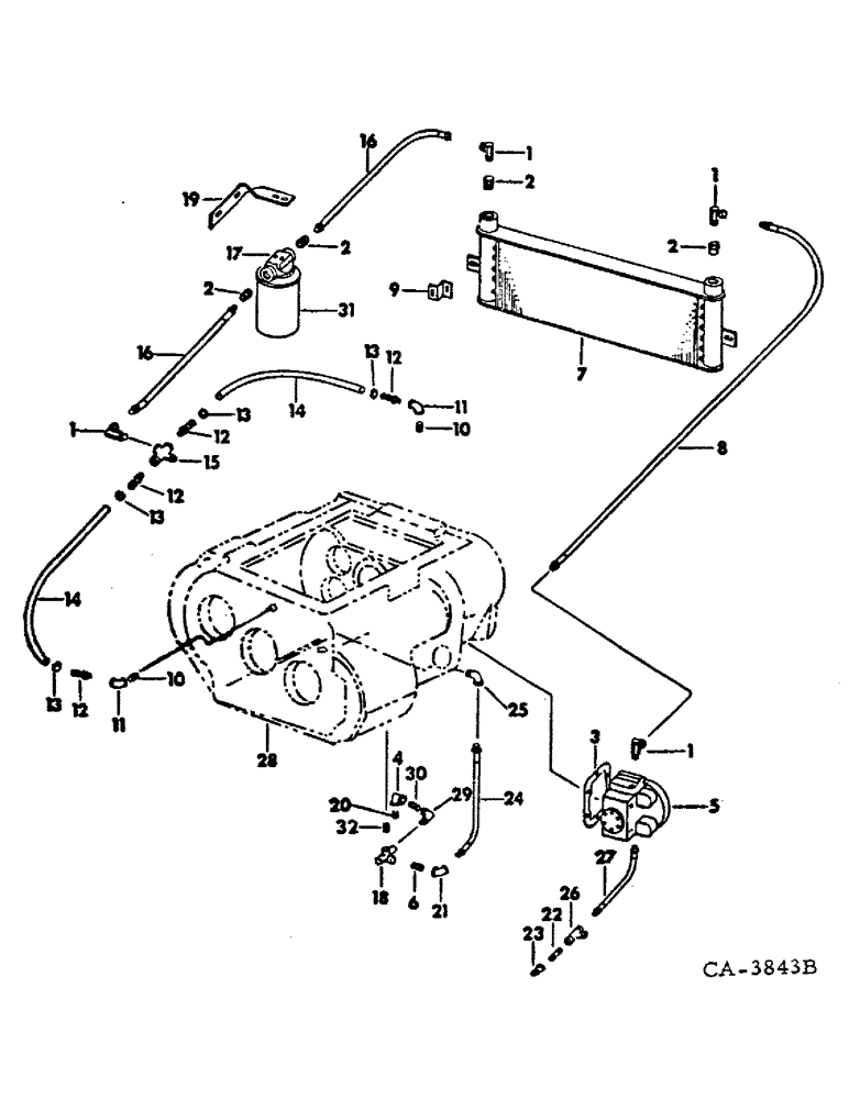 Схема запчастей Case IH 4366 - (10-15) - HYDRAULICS, OIL COOLER CONNECTIONS, 4366 TRACTORS WITH SERIAL NO. 10020 AND BELOW (07) - HYDRAULICS