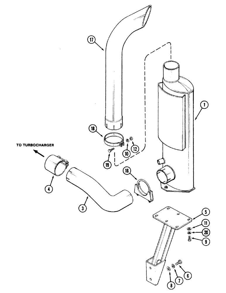 Схема запчастей Case IH 2594 - (2-22) - EXHAUST SYSTEM (02) - ENGINE