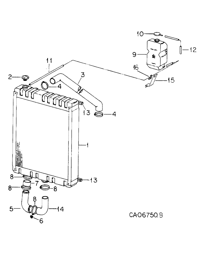 Схема запчастей Case IH 3388 - (06-03) - COOLING, RADIATOR AND CONNECTIONS Cooling