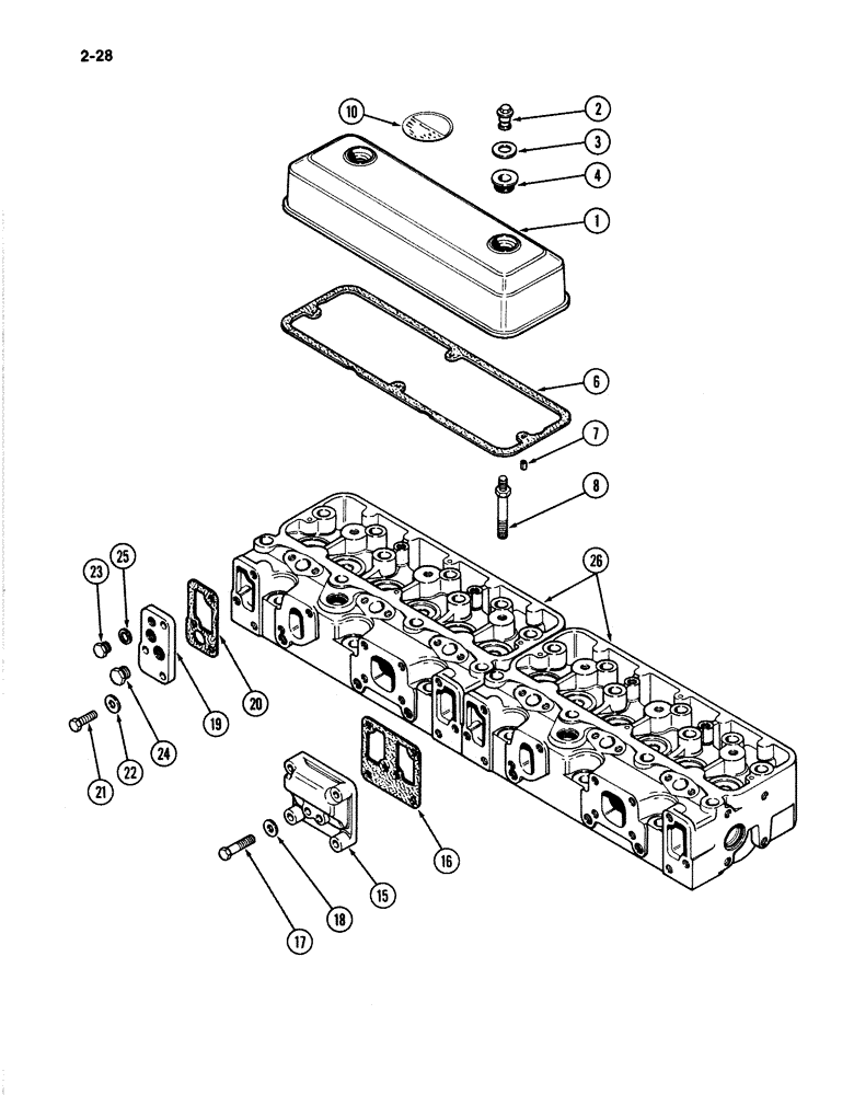 Схема запчастей Case IH 4894 - (2-28) - CYLINDER HEAD COVERS 674 CUBIC INCH DIESEL ENGINE (02) - ENGINE