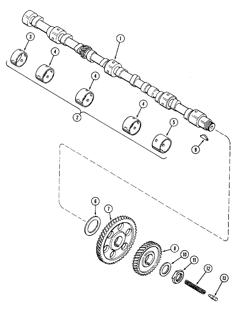 Схема запчастей Case IH 3294 - (2-032) - CAMSHAFT, 504BDT DIESEL ENGINE (02) - ENGINE