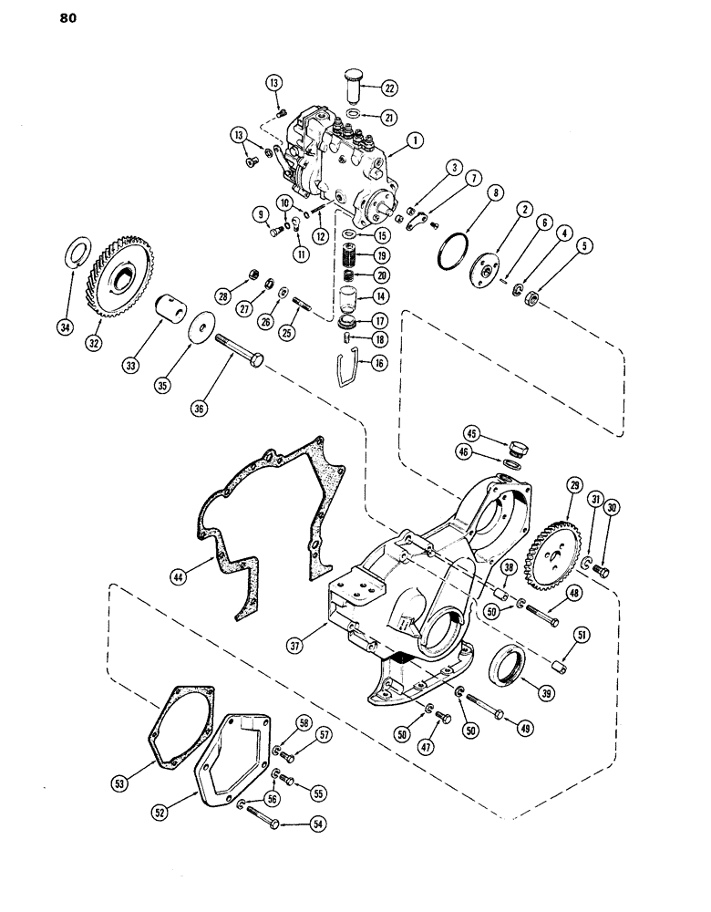 Схема запчастей Case IH 770 - (080) - FUEL INJECTION PUMP AND DRIVE, 267B DIESEL ENGINE (03) - FUEL SYSTEM