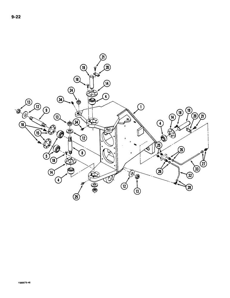 Схема запчастей Case IH 9180 - (9-022) - CENTER HINGE (09) - CHASSIS/ATTACHMENTS