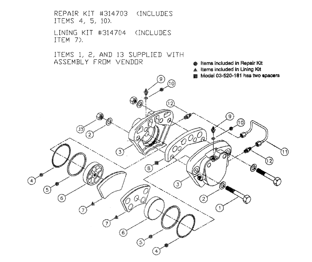 Схема запчастей Case IH 3210 - (06-008) - BRAKE CALIPER ASSEMBLY Hydraulic Plumbing