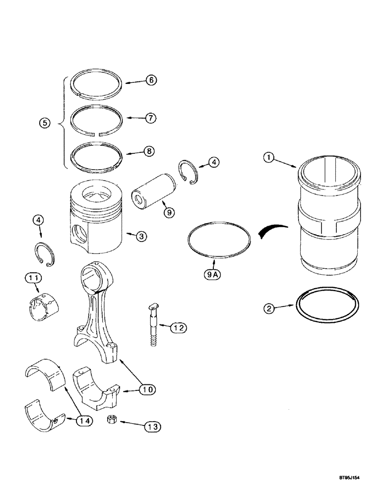 Схема запчастей Case IH MX270 - (2-138) - PISTONS, CONNECTING RODS, MX240, MX270, 6TAA-8304 EMISSIONS CERTIFIED ENGINE (02) - ENGINE