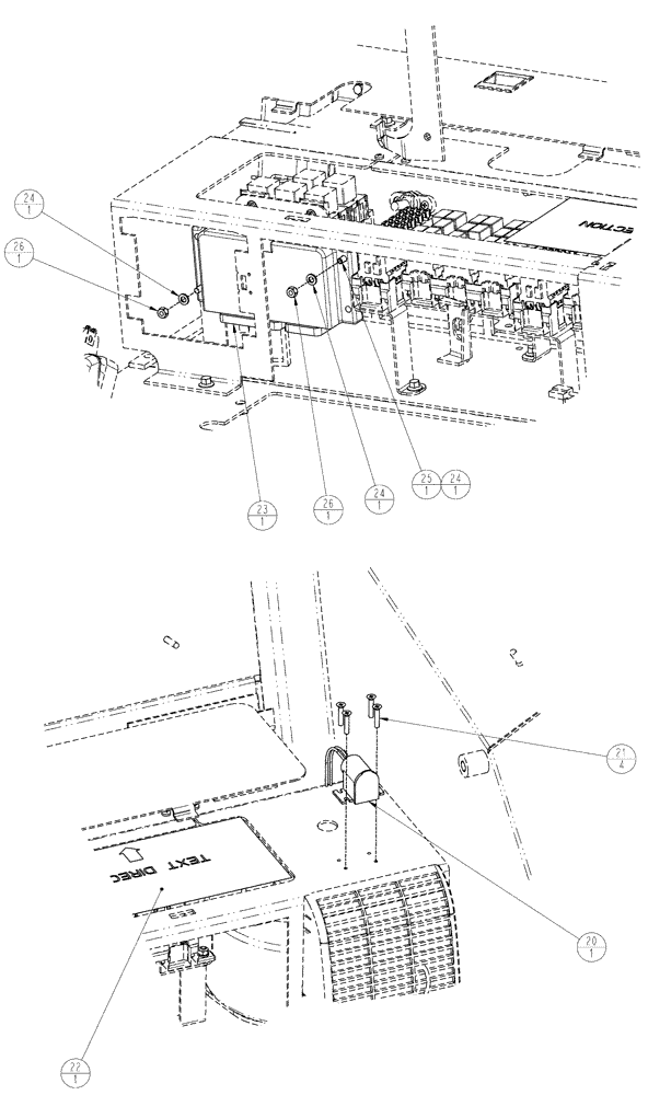 Схема запчастей Case IH SPX3320 - (01-033) - PACKAGE, ELECTRICAL RH, CONSOLE - BEGIN YEAR 01/2009 Cab Interior