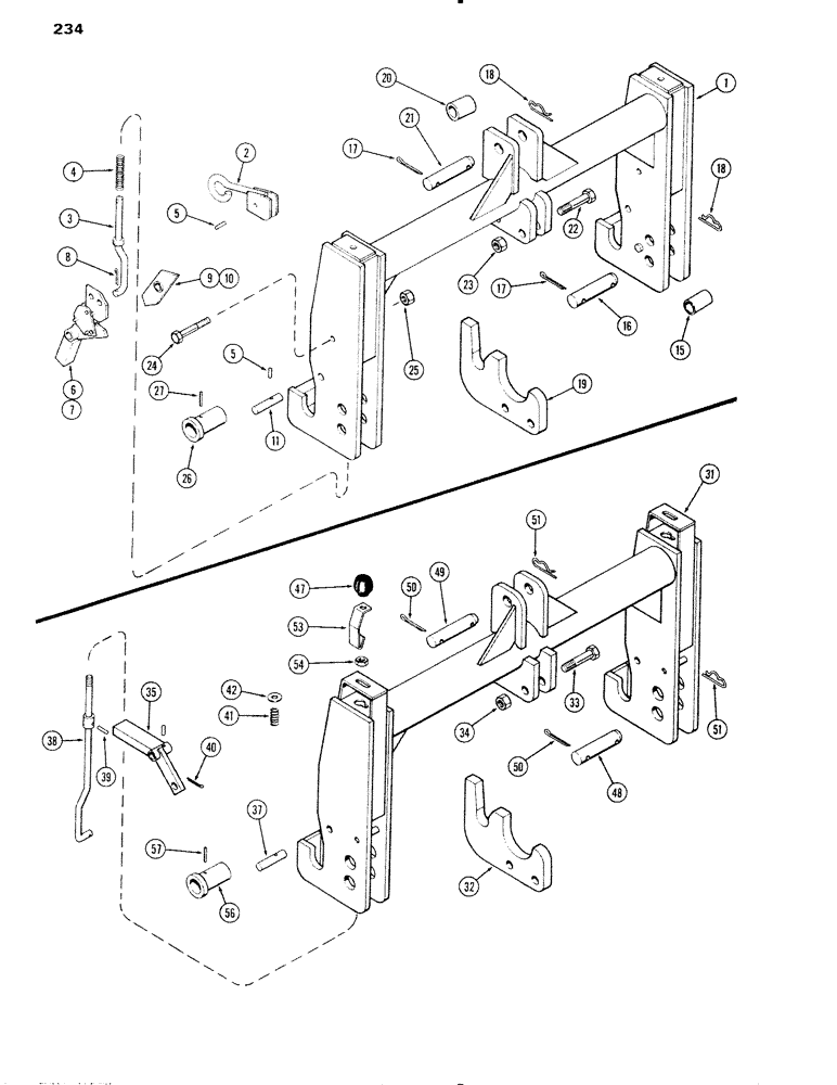 Схема запчастей Case IH 1090 - (234) - QUICK HITCH COUPLER (08) - HYDRAULICS