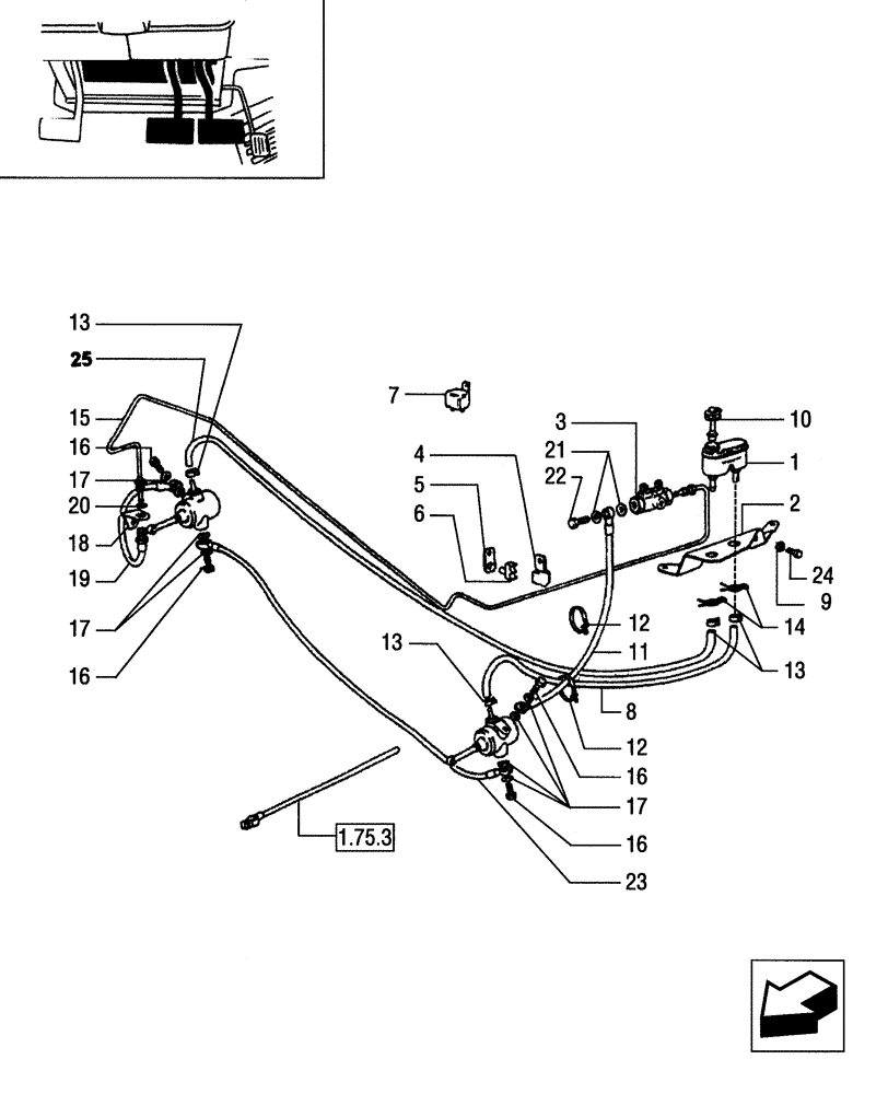 Схема запчастей Case IH JX55 - (1.68.2/01) - (VAR.650) FRONT BRAKE (05) - REAR AXLE