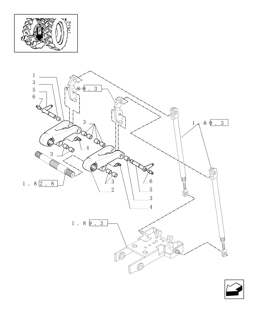 Схема запчастей Case IH MXM155 - (1.89.3/01) - (VAR.898) AUTOMATICH HITCH (WITH 2 ADDITIONAL JACKS) (09) - IMPLEMENT LIFT