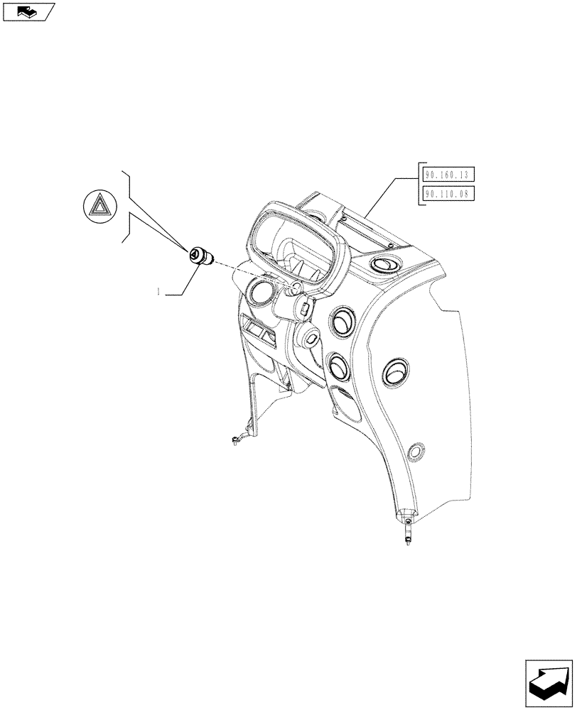 Схема запчастей Case IH FARMALL 75C - (55.408.03) - HAZARD WARNING LIGHT SWITCH (55) - ELECTRICAL SYSTEMS