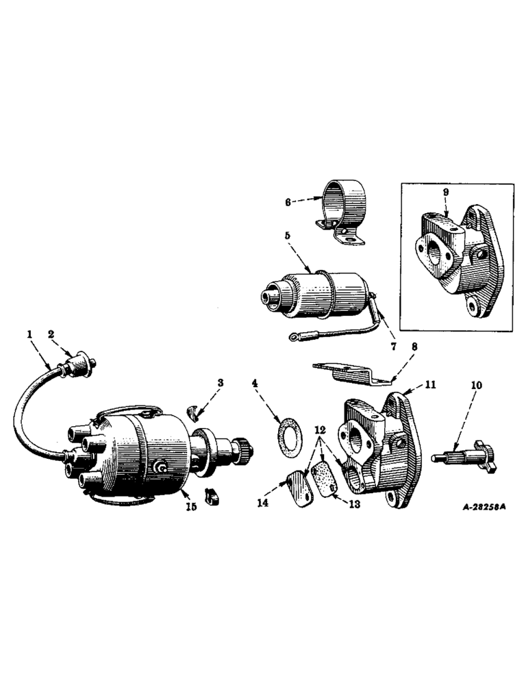 Схема запчастей Case IH FARMALL M - (146) - ELECTRICAL SYSTEM, DIESEL ENGINE, BATTERY IGNITION UNIT, FOR TRACTORS EQUIPPED W/BATTERY IGNITION (06) - ELECTRICAL SYSTEMS