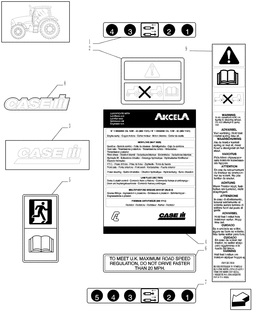 Схема запчастей Case IH PUMA 165 - (1.98.0[02]) - DECALS (13) - DECALS