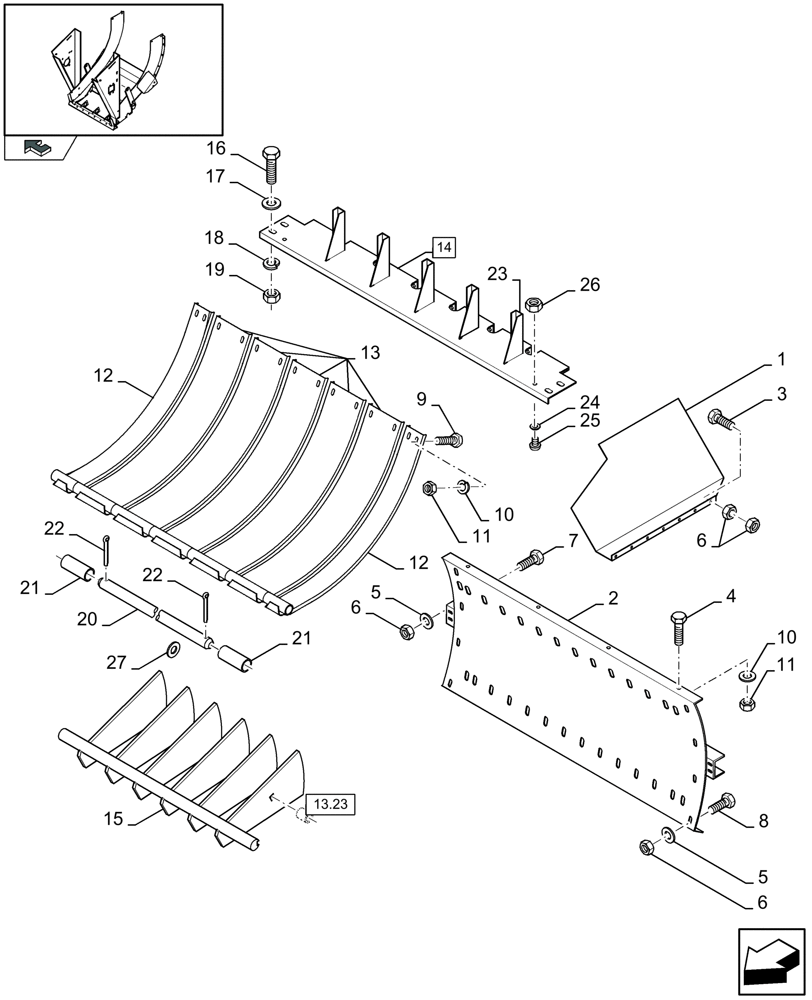 Схема запчастей Case IH LBX432R - (13.24[01]) - FEED CHAMBER (13) - FEEDER