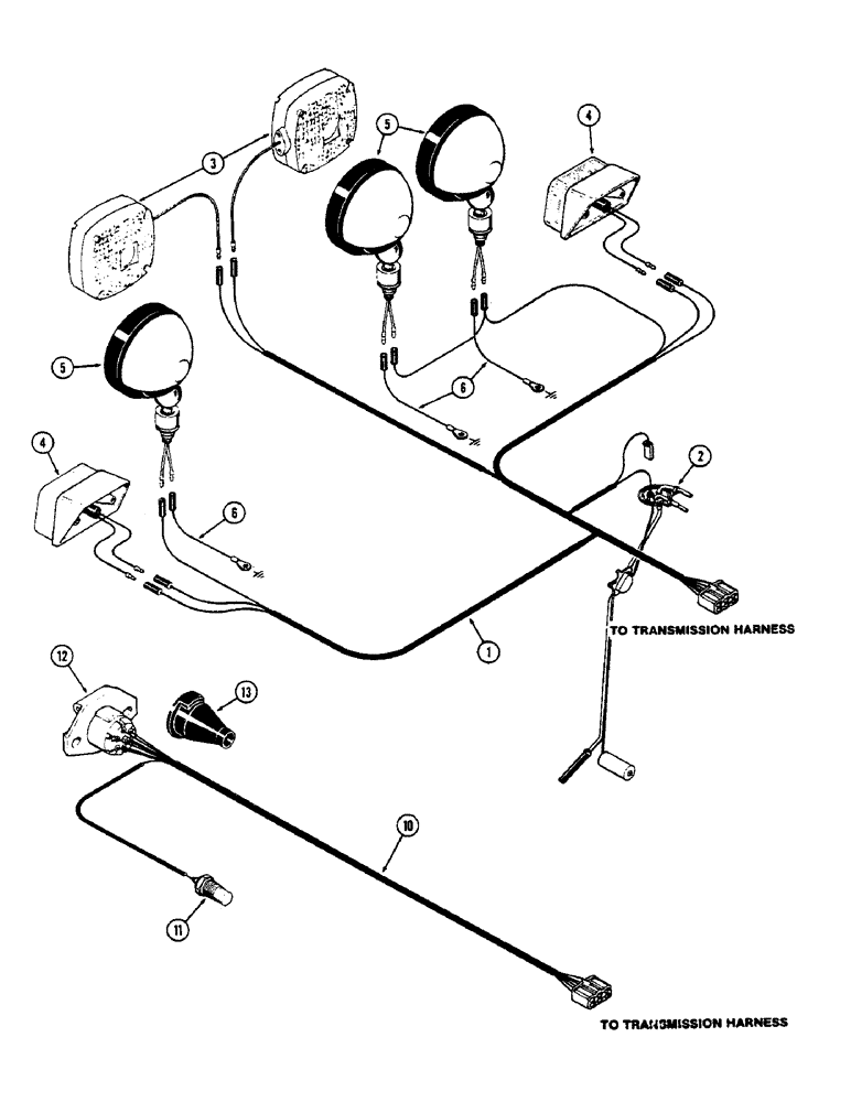 Схема запчастей Case IH 2390 - (4-086) - REAR LIGHT HARNESS, PRIOR TO P.I.N. 8841101 (04) - ELECTRICAL SYSTEMS