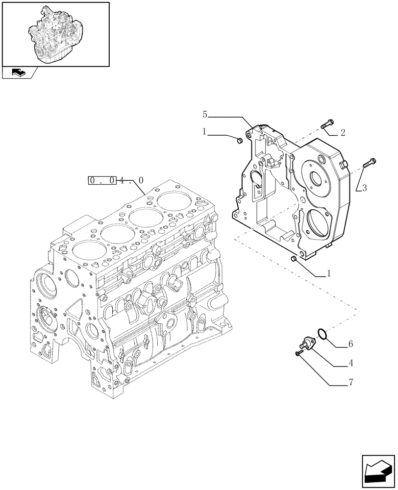 Схема запчастей Case IH F4GE9484K J601 - (0.04.3[01]) - CRANKCASE COVERS (504240806) 