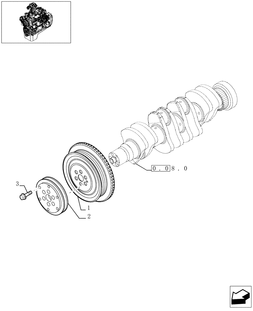 Схема запчастей Case IH F4GE0454A D610 - (0.08.4[01]) - PULLEY - CRANKSHAFT (504066113) 