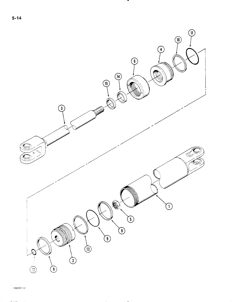 Схема запчастей Case IH STEIGER - (5-014) - STEERING CYLINDER (05) - STEERING