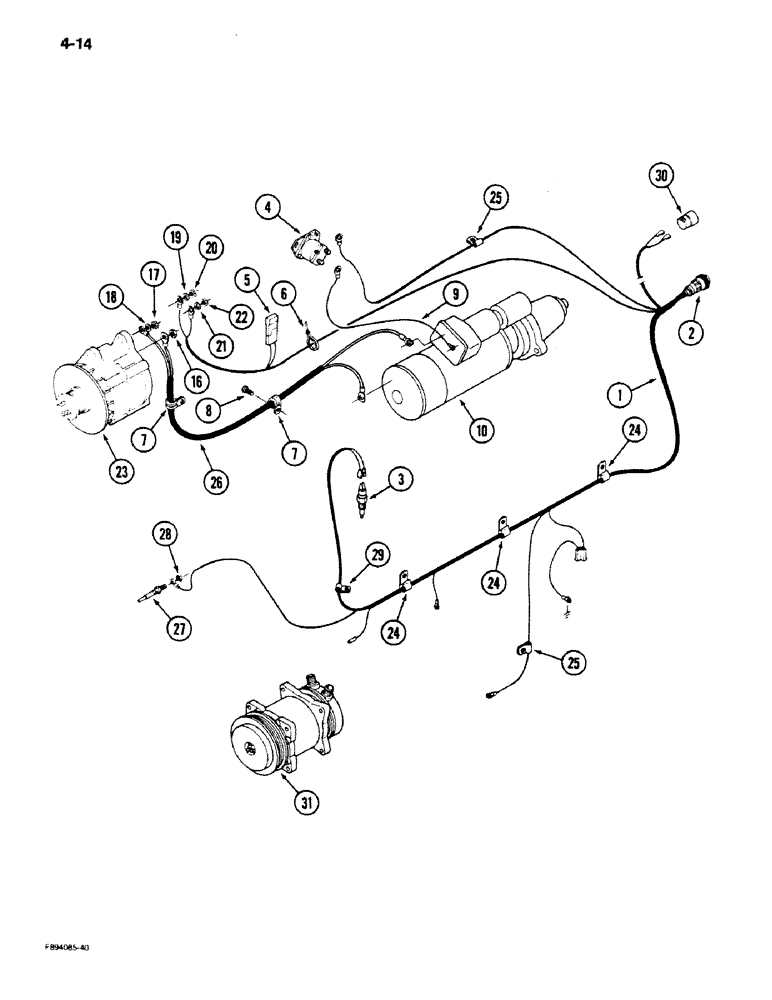 Схема запчастей Case IH 9180 - (4-14) - ENGINE HARNESS (04) - ELECTRICAL SYSTEMS