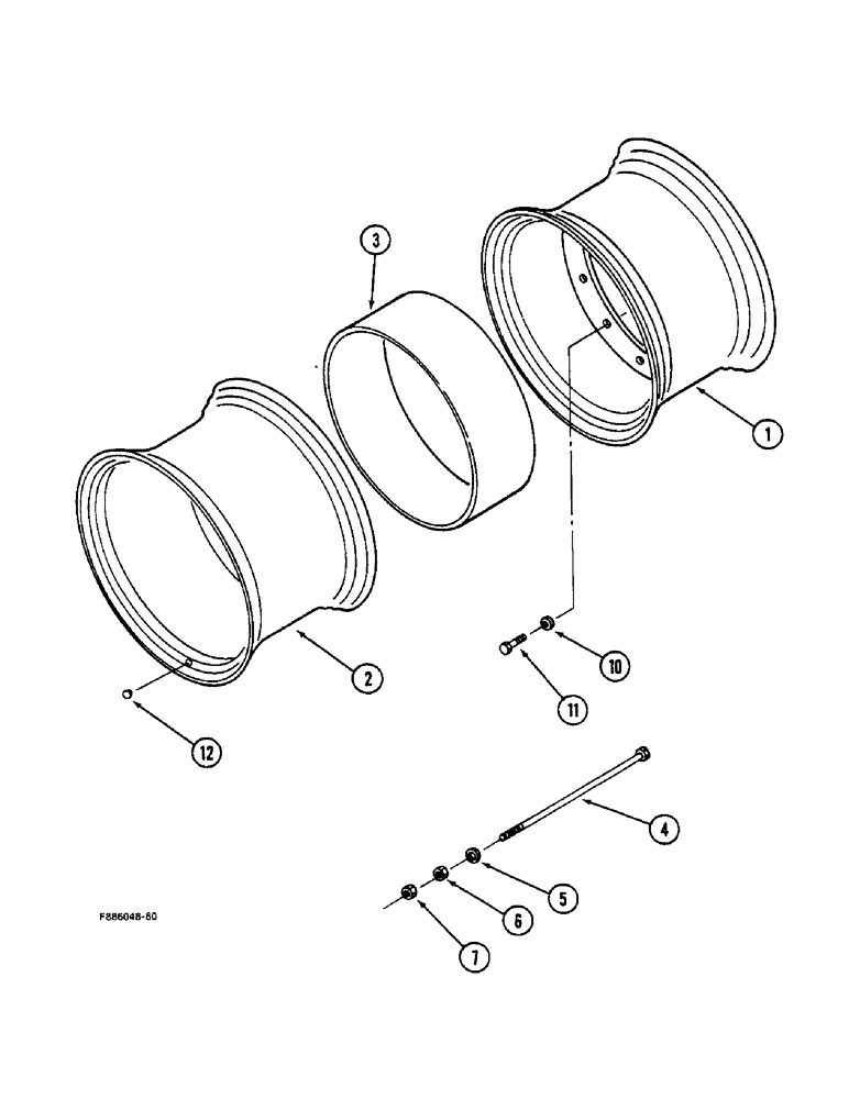 Схема запчастей Case IH STEIGER - (6-84) - WHEELS, WITH SPACER BAND DUALS (06) - POWER TRAIN