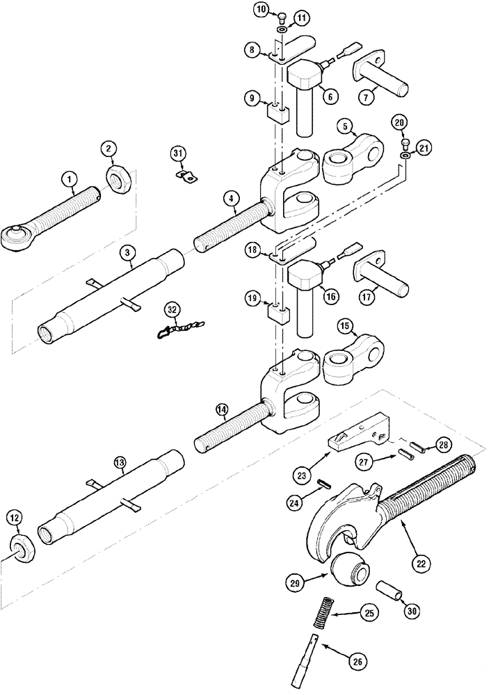 Схема запчастей Case IH CX50 - (09-60) - LINK UPPER (09) - CHASSIS/ATTACHMENTS