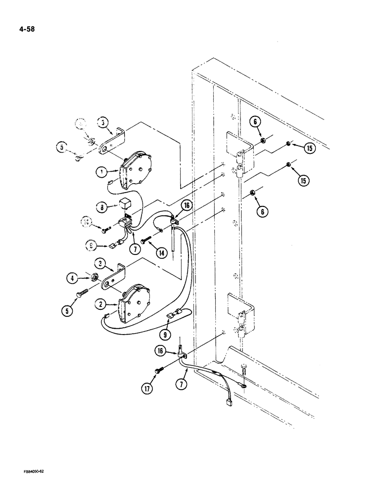 Схема запчастей Case IH STEIGER - (4-58) - HORN AND MOUNTING (04) - ELECTRICAL SYSTEMS