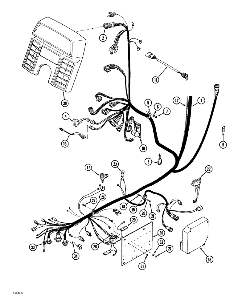 Схема запчастей Case IH 9330 - (4-002) - LOWER CAB HARNESS (04) - ELECTRICAL SYSTEMS