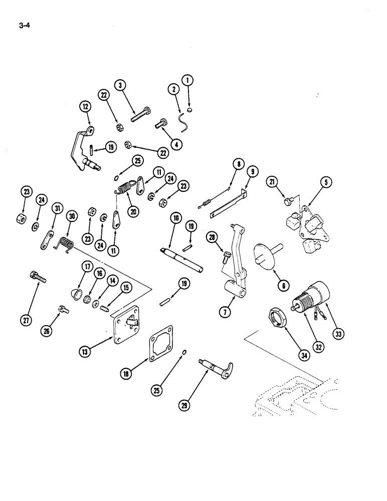 Схема запчастей Case IH 245 - (3-04) - GOVERNOR CONTROLS (03) - FUEL SYSTEM