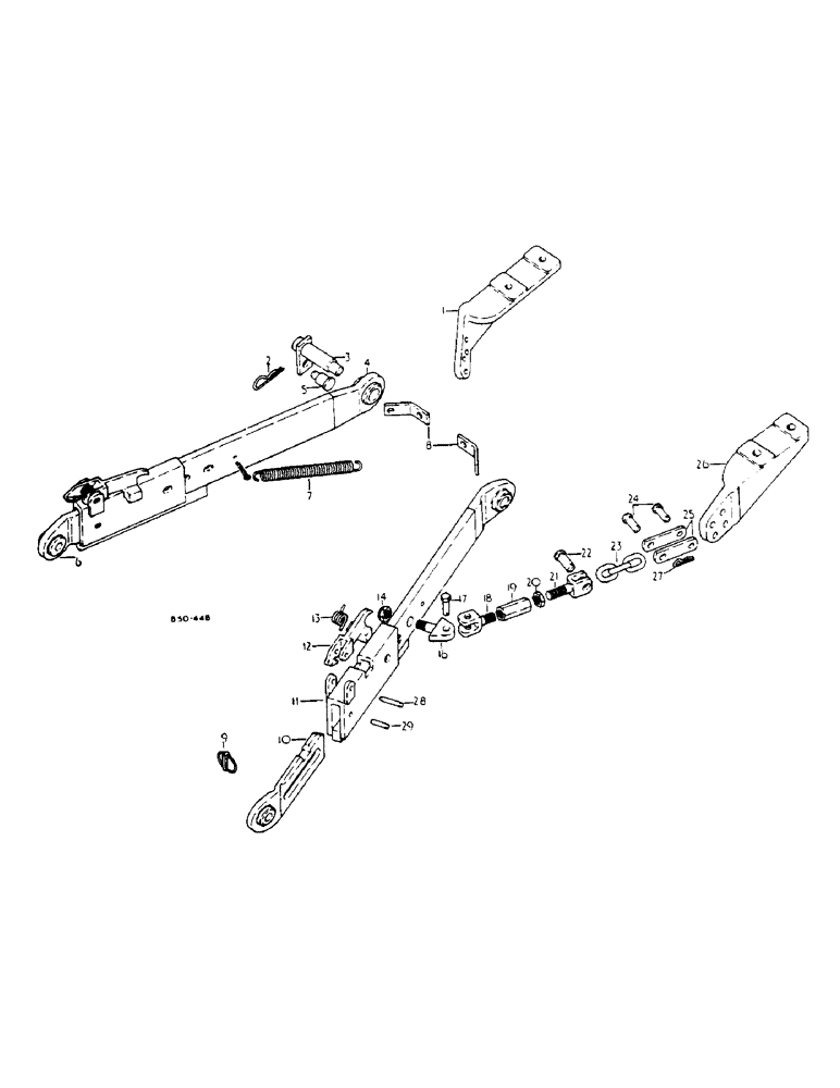 Схема запчастей Case IH 784 - (09-009) - LOWER LINK, THREE-POINT HITCH, TELESCOPIC LOWER LINKS, W/OUTSIDE CHECK CHAINS (12) - FRAME