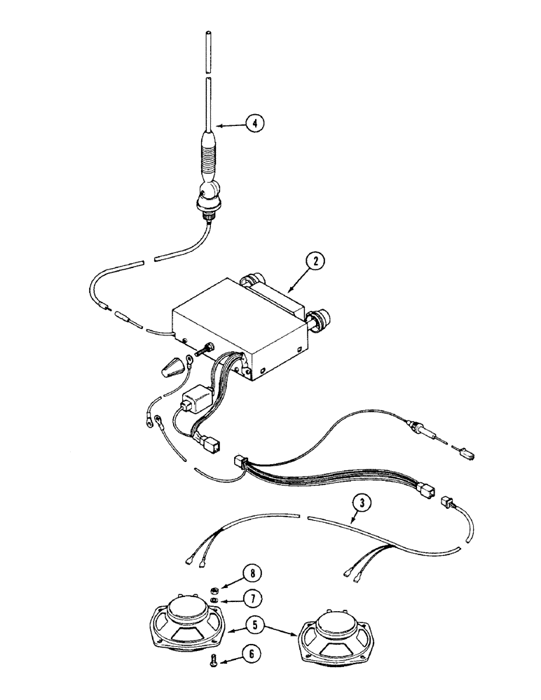 Схема запчастей Case IH 1494 - (4-104) - RADIO AND ANTENNA, NORTH AMERICA ONLY (04) - ELECTRICAL SYSTEMS