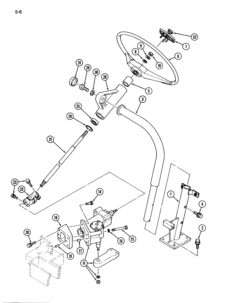 Схема запчастей Case IH 265 - (5-06) - STEERING GEAR AND COLUMN, POWER STEERING (05) - STEERING