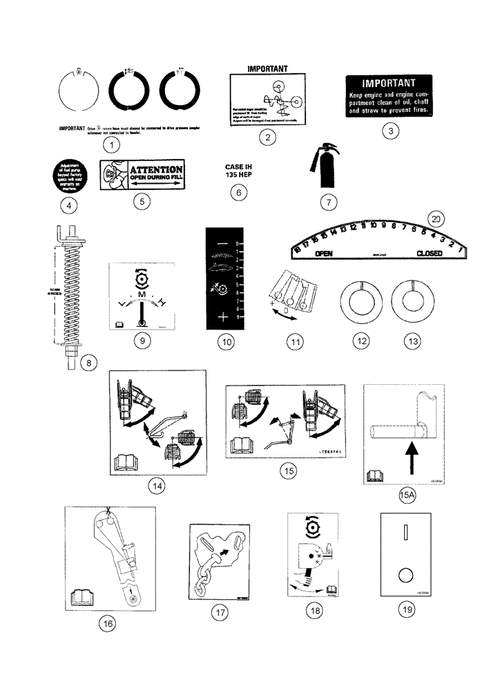 Схема запчастей Case IH 2388 - (09H-22) - DECALS - IMPORTANT INSTRUCTIONS, DECAL KITS (12) - CHASSIS