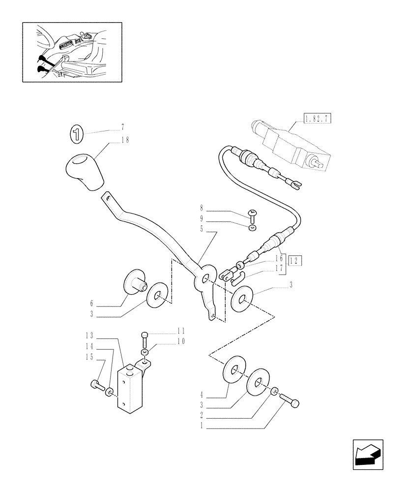 Схема запчастей Case IH JX1085C - (1.92.82[04]) - SIMPLE DOUBLE EFFECT DISTRIBUTOR - LEVER AND KNOB (10) - OPERATORS PLATFORM/CAB