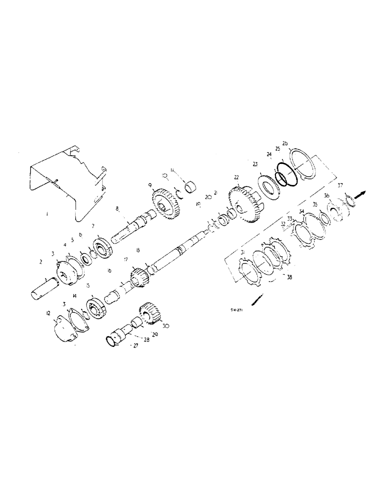 Схема запчастей Case IH 2500 - (07-048) - INDEPENDENT POWER TAKE-OFF, SINGLE SPEED, 614 RPM UPPER OUTPUT SHAFT (04) - Drive Train