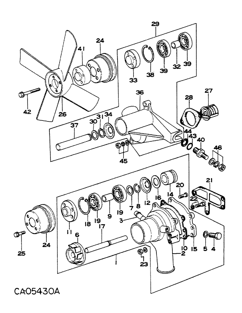 Схема запчастей Case IH 284 - (12-12) - POWER, GASOLINE ENGINE, MAZDA, WATER PUMP Power